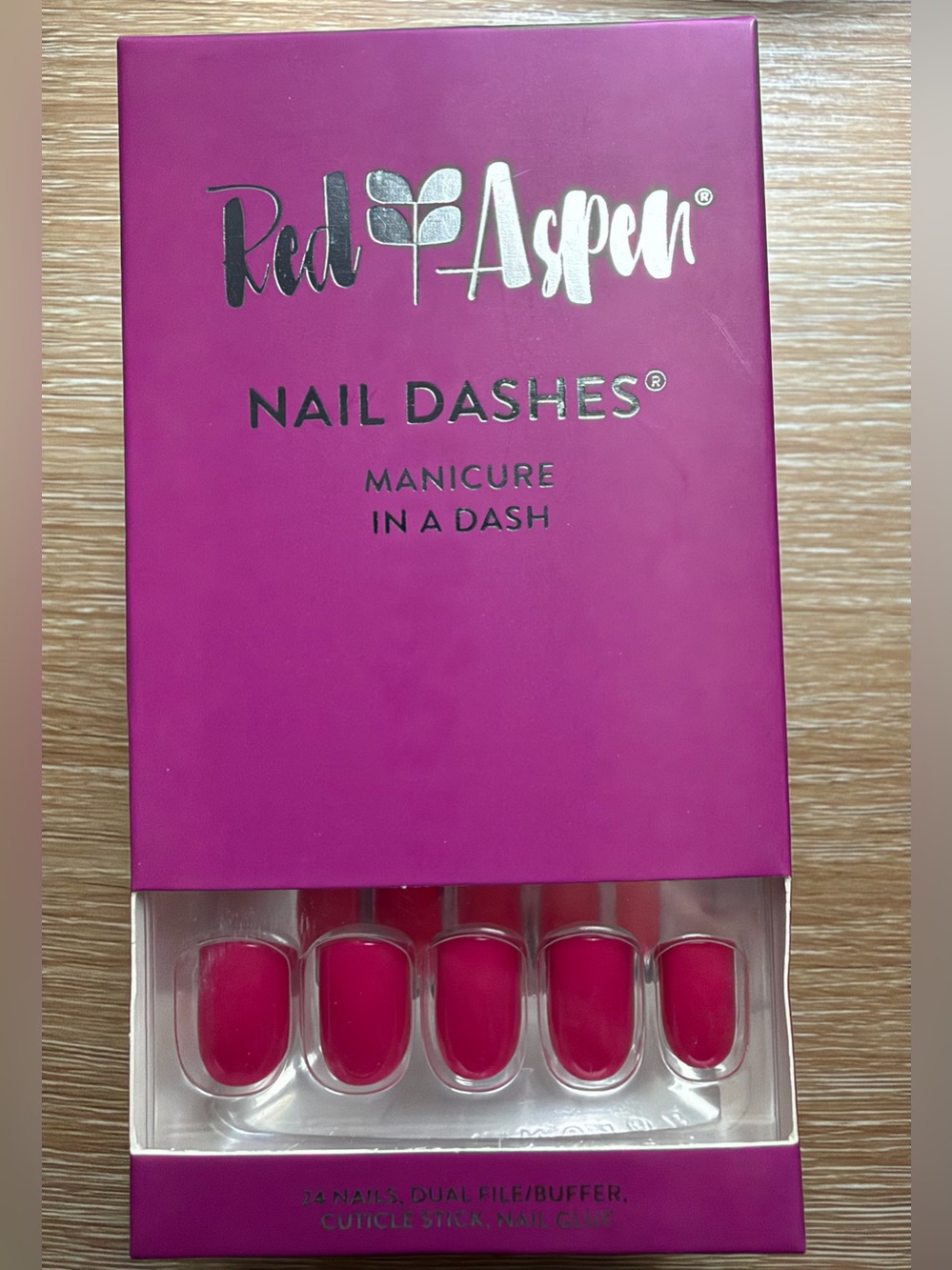 Red Aspen - Beas Garden Romance - Press On Nails Kit - NEW! Short Square Pink